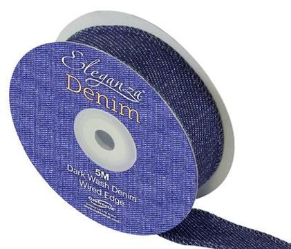 Eleganza Denim Ribbon 25mm x 5m - Ribbons